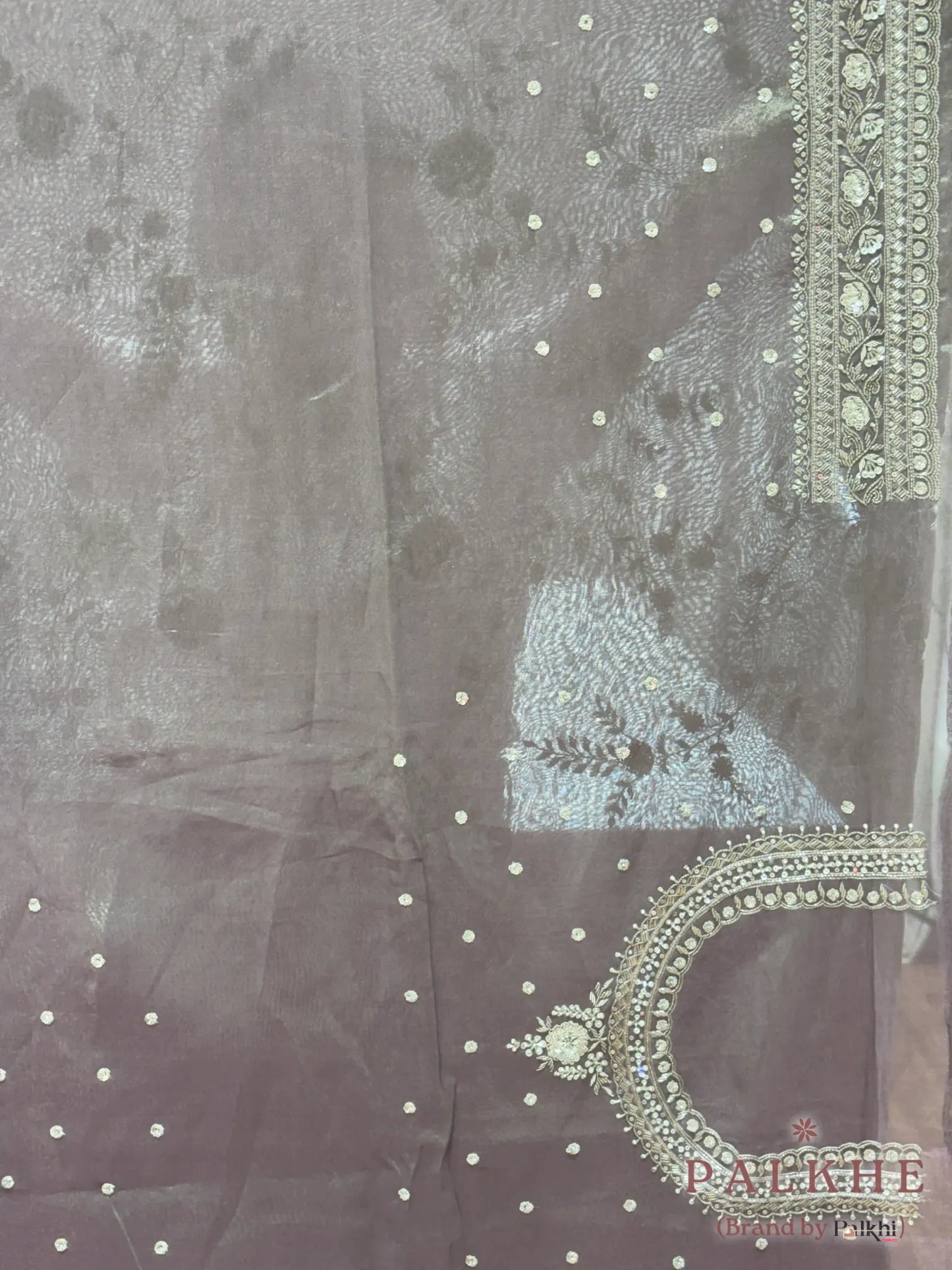 Lavender Jaal Tissue Silk x Hand Embroidery
