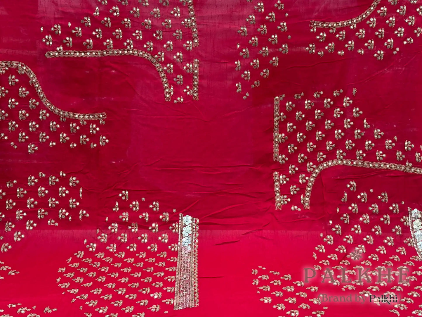 Red Matka Silk Fancy x Hand Embroidery