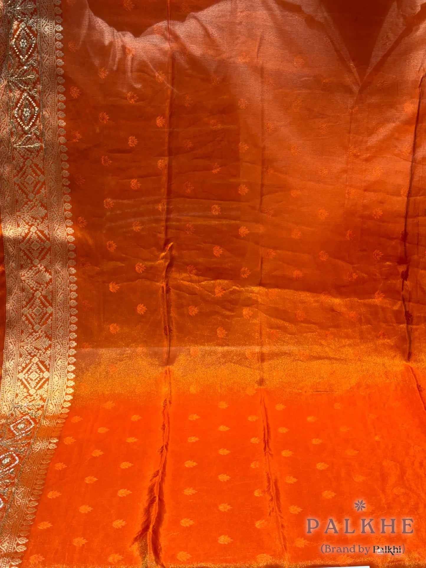 Orange Crepe Silk Fancy x Hand Embroidery
