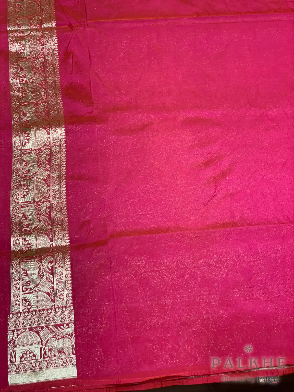 Red Banarasi Floral Jaal in Semi Silk (CQ55)