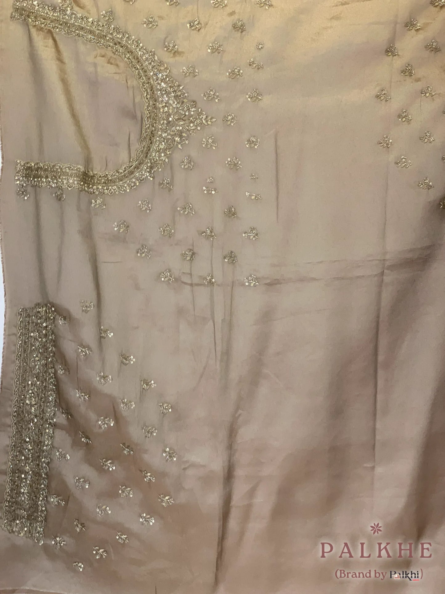 Bronze Silk Tissue x Hand Embroidery