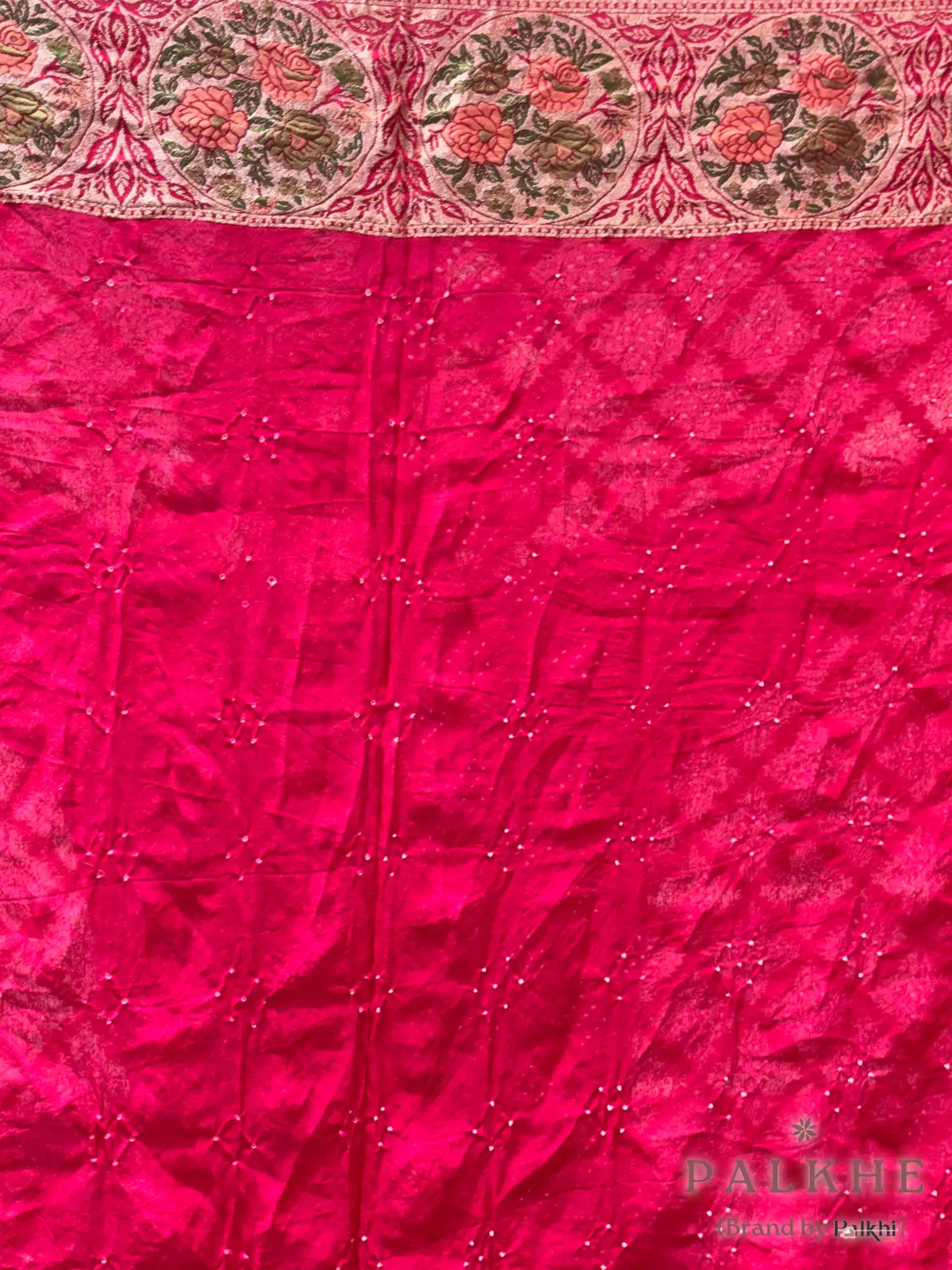 Rani Pink Rai Bandhej in Pure Georgette Bandhej (CT23)