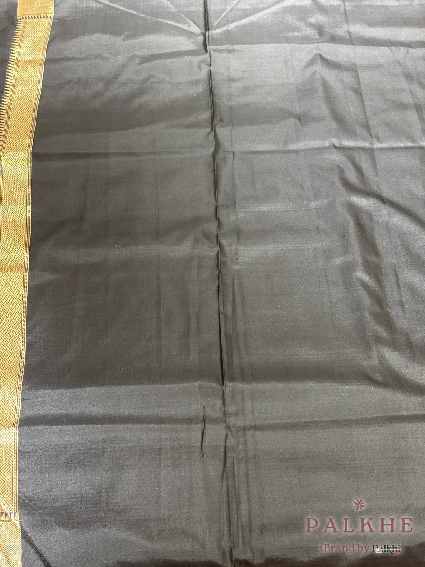 Black and Silver Banarasi Geometric in Satin Silk