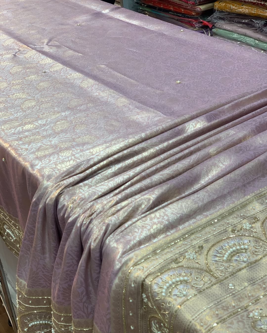 LAVENDER KANJIVARAM WITH ZARDOSI WORK