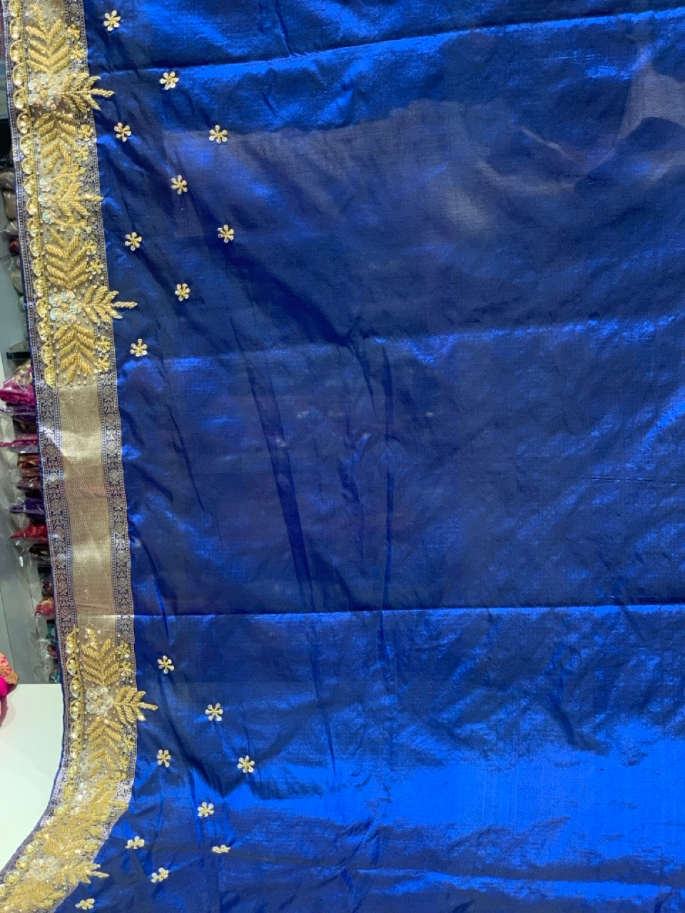 Royal Blue Pure Banarasi x Hand Embroidery