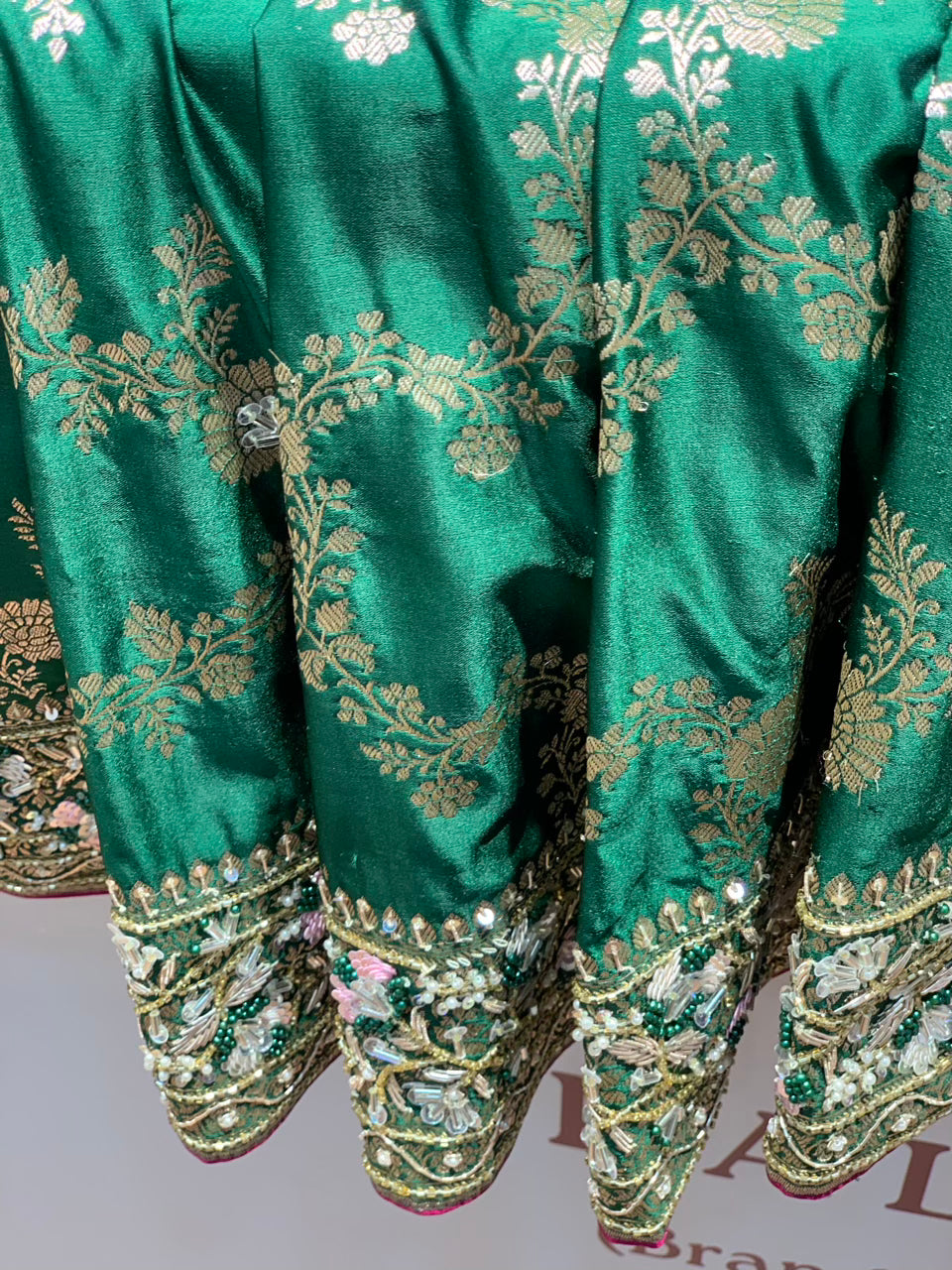 Bottle Green Banarasi x Hand Embroidery