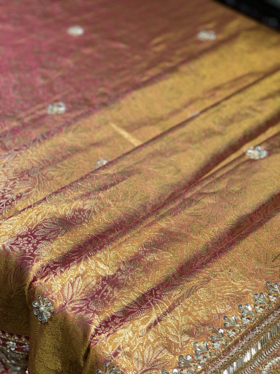 Pastel Pink Kanjivaram x Hand Embroidery