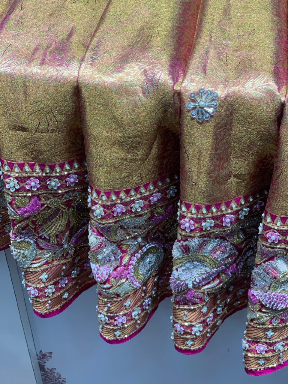 Pastel Pink Kanjivaram x Hand Embroidery