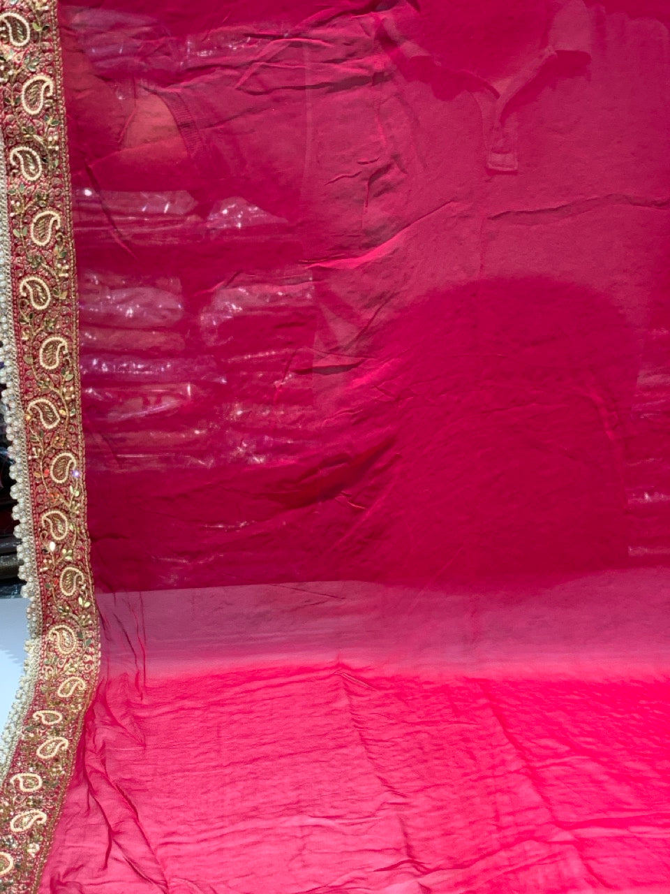 Georgette Bandhej x Hand Embroidery