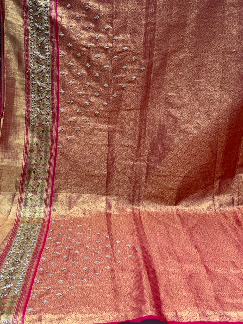 Pure Tissue Kanjivaram x Hand Embroidery