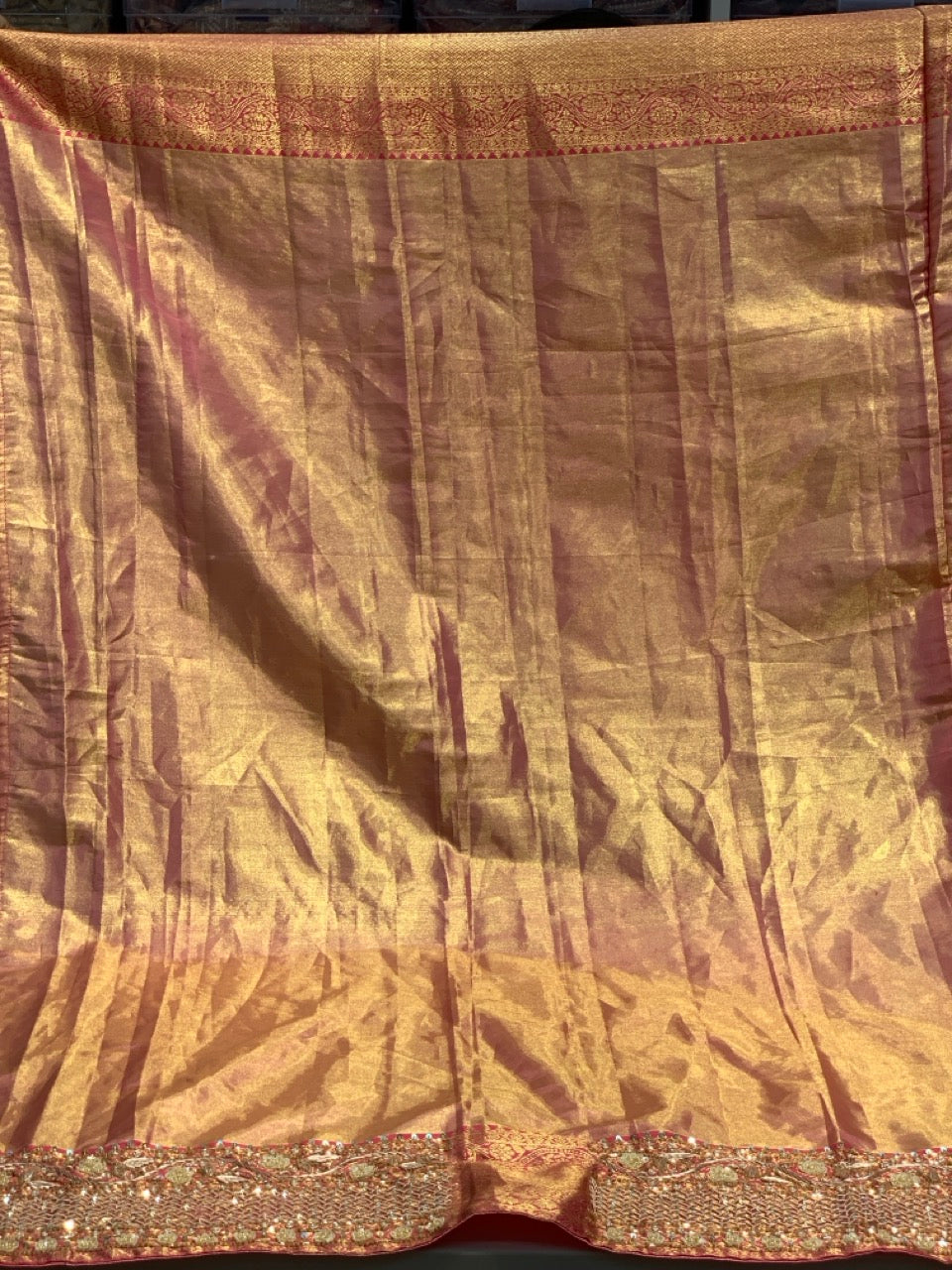 Baby pink Pure Kanjivaram x Hand Embroidery