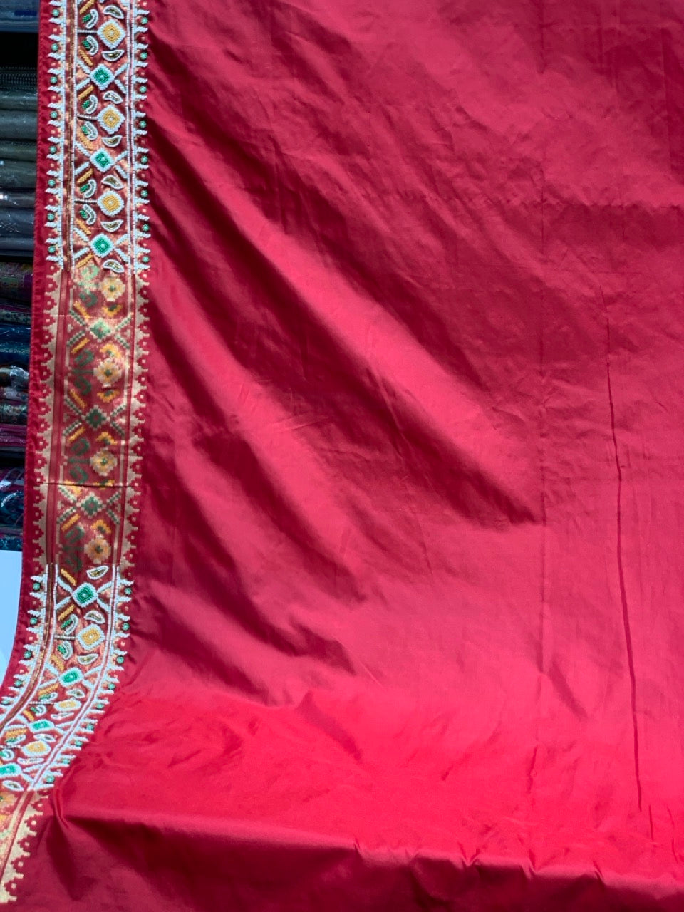 Reddish Maroon Patola x Hand Embroidery