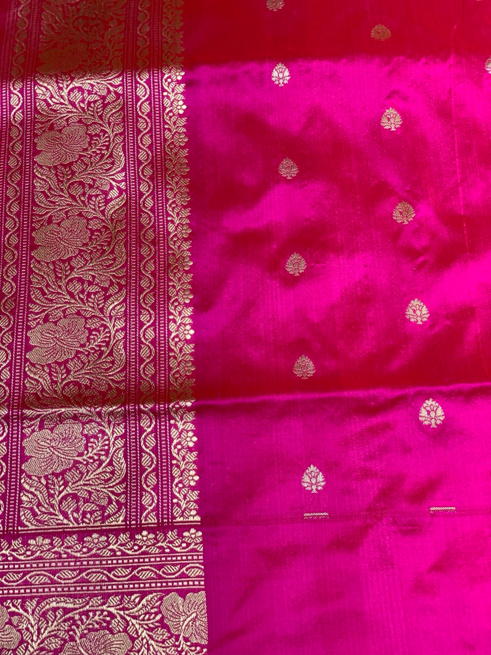 Baby Pink Banarasi Floral Jaal with Meenakari Butta in Pure Katan Silk