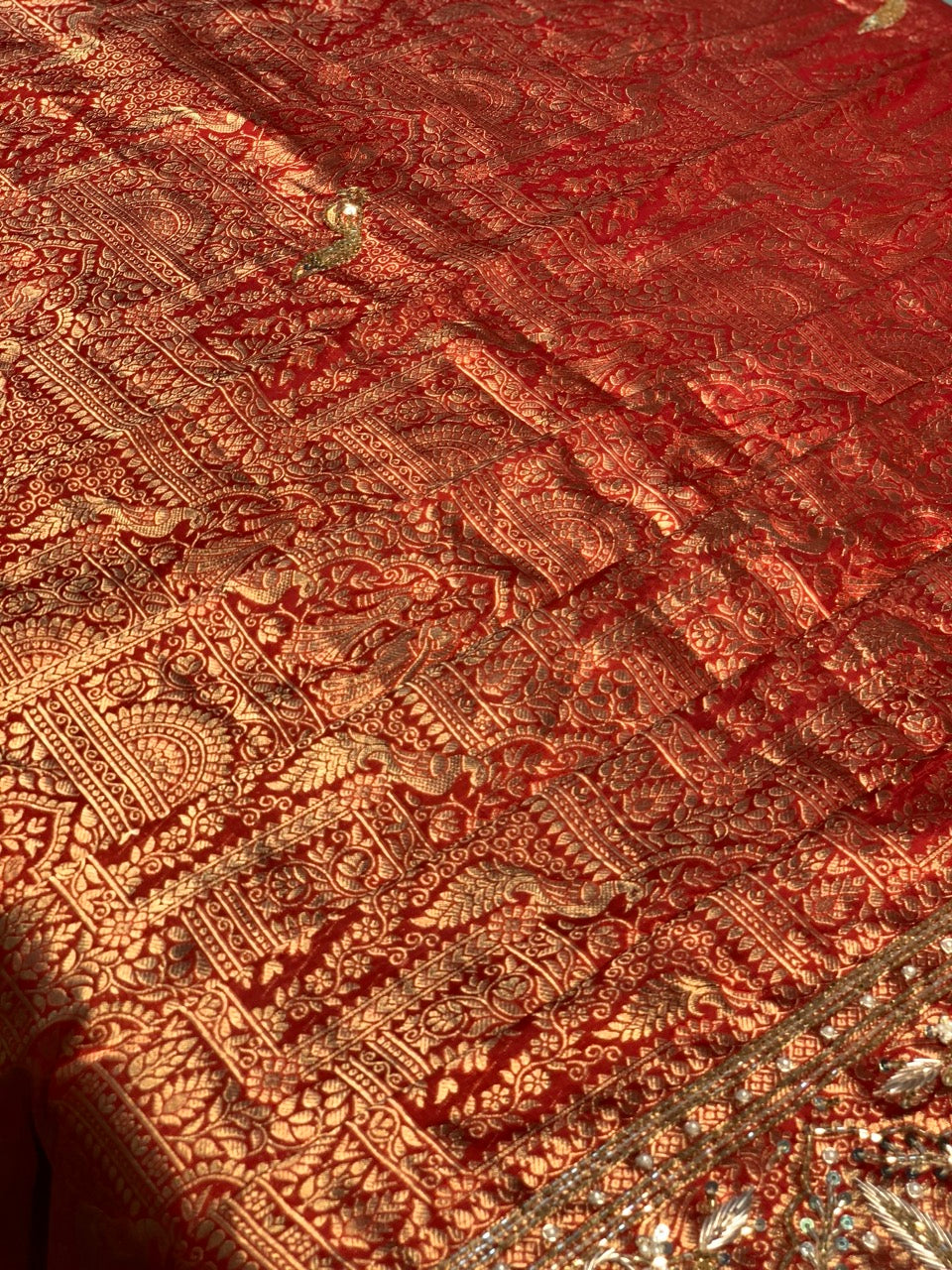 PURE SILK BROCADE KANJIVARAM X EMBROIDERY