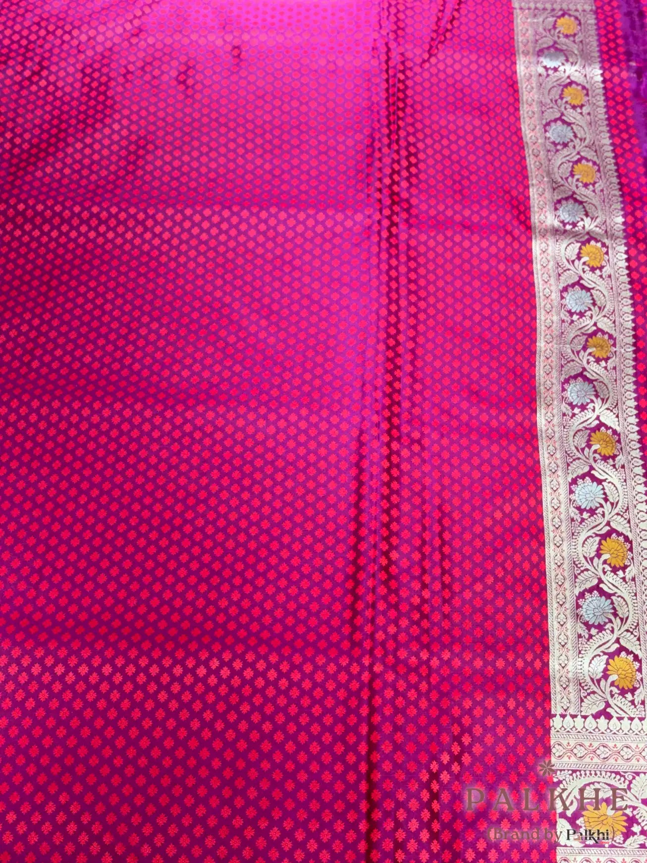 Purple Banarasi Floral Jaal in Pure Katan Silk