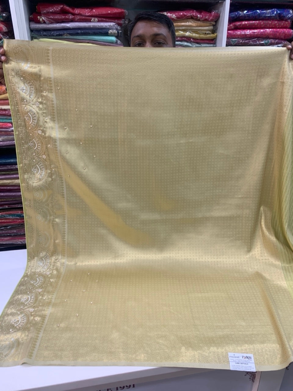 MINT GREEN KANJIVARAM WITH ZARDOSI WORK