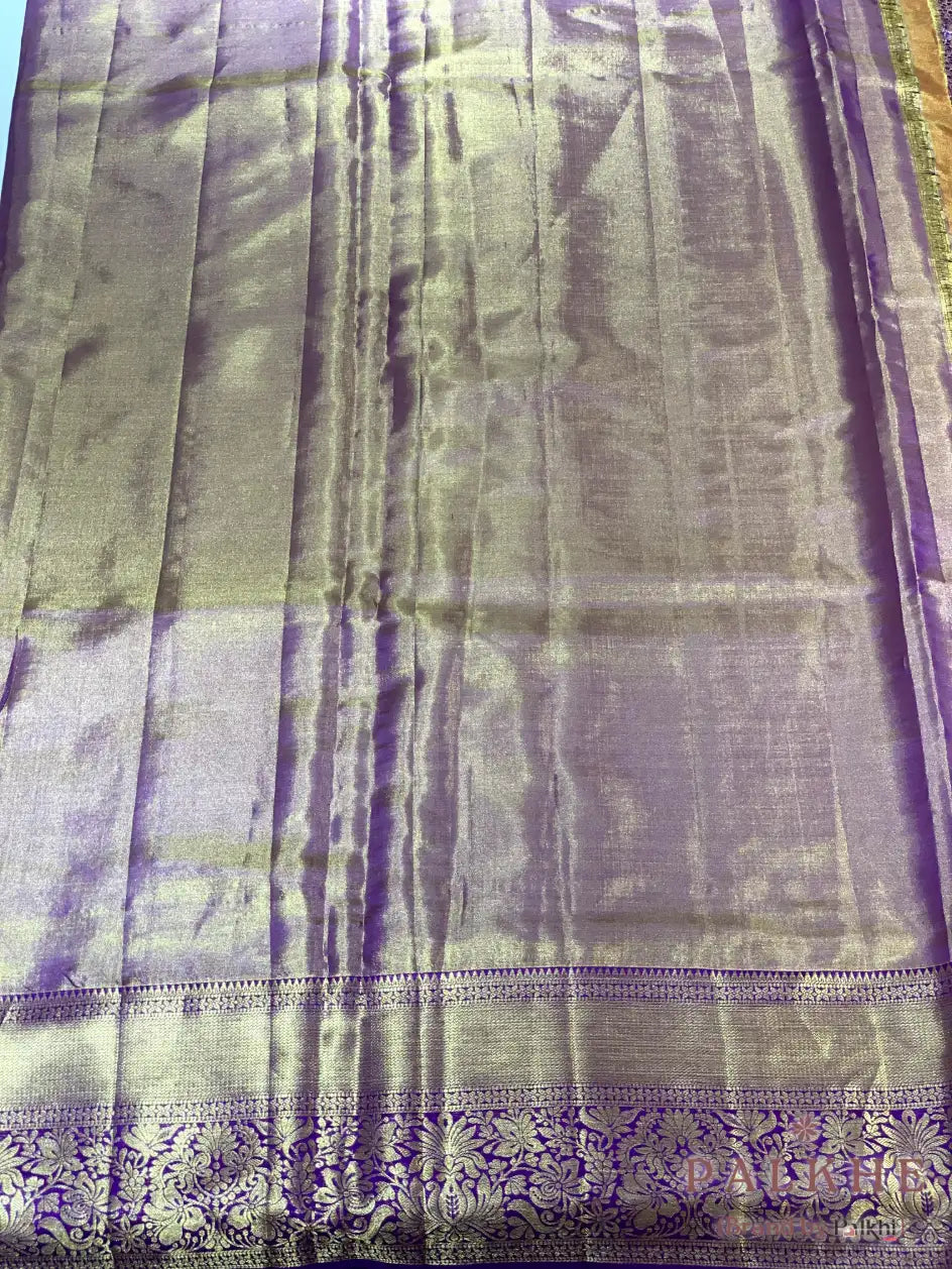Purple Kanjivaram Floral Jaal in Pure Silk (CN55)