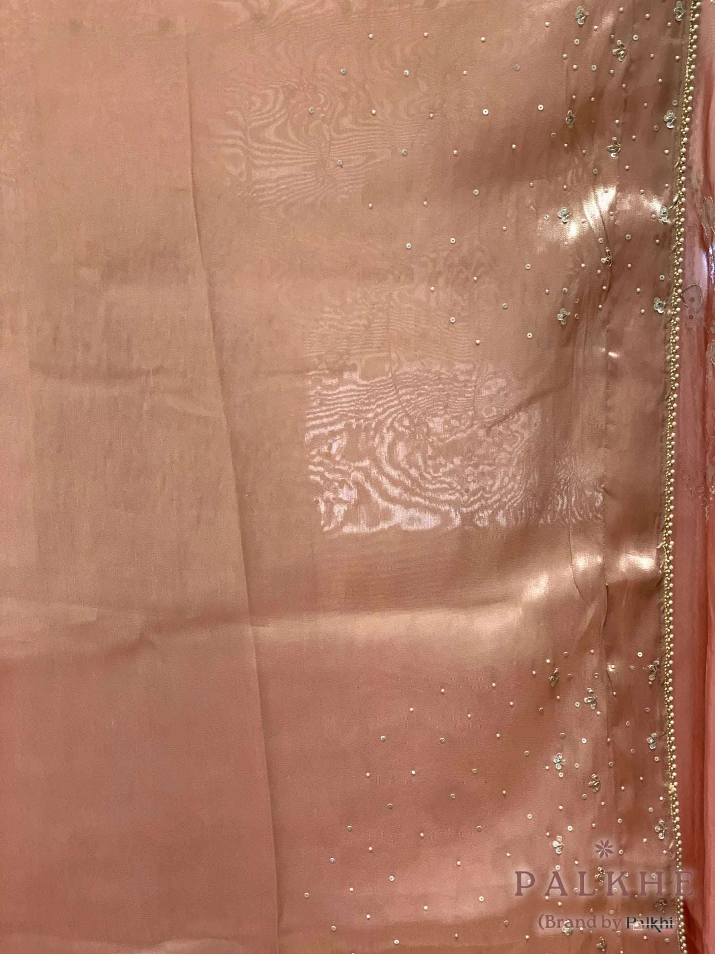 Peach Floral Fancy x Hand Embroidery