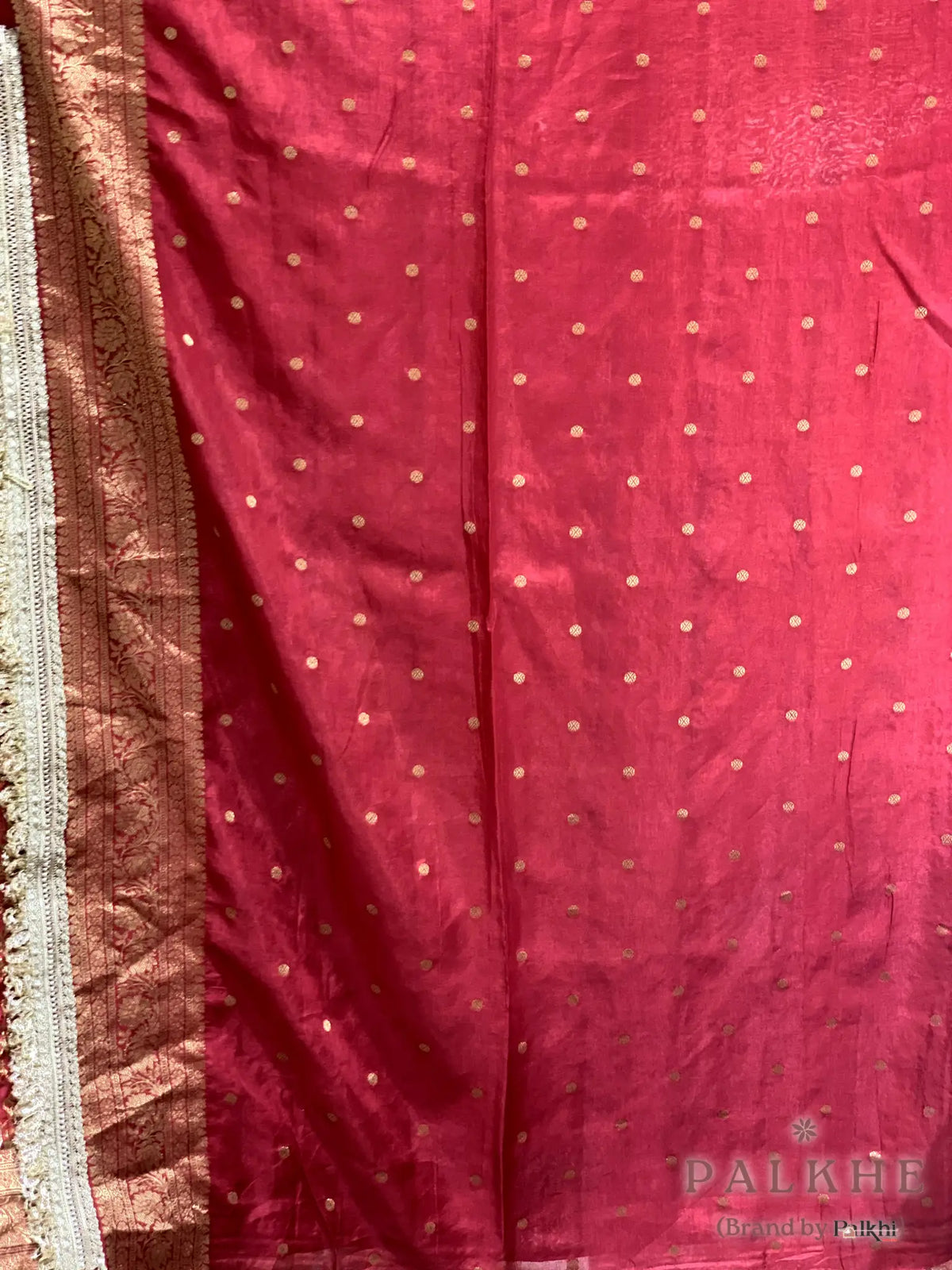 Maroon Floral Jaal Banarasi x Kiran Border (CO95)