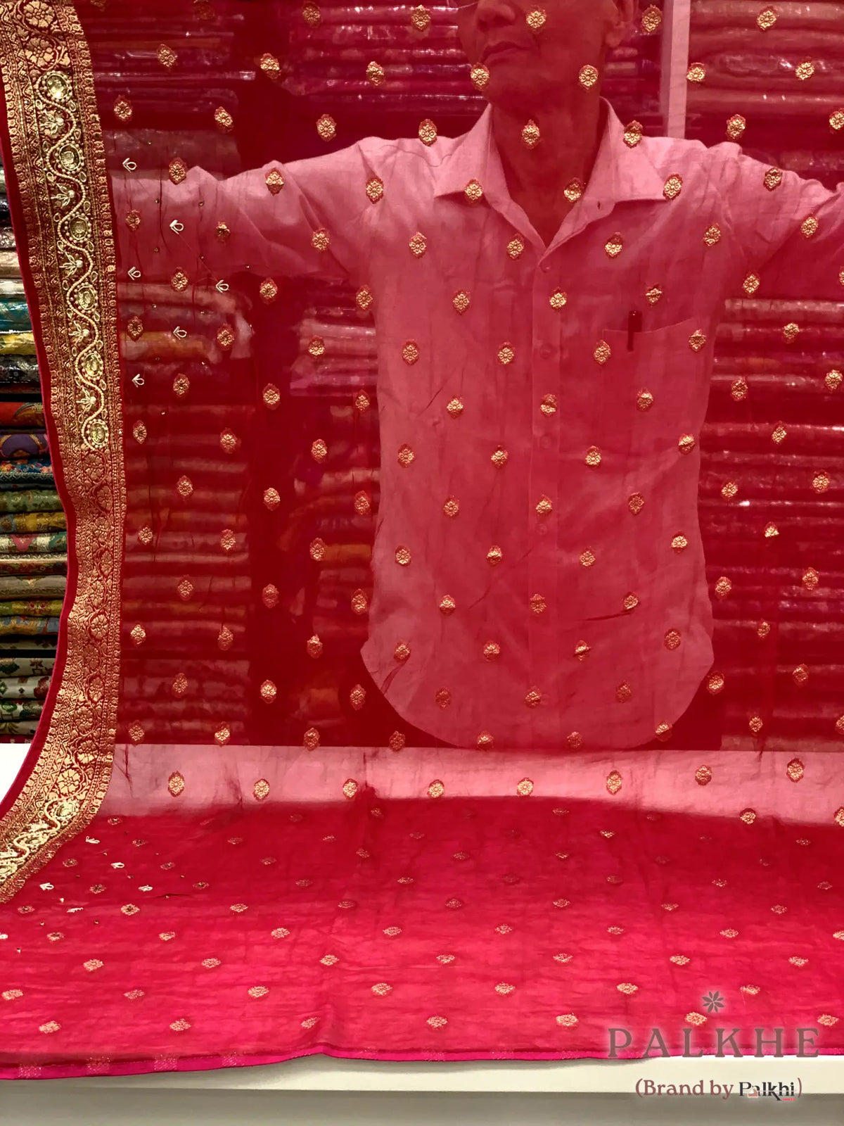 Red Bandhej x Hand Embroidery (CR38)