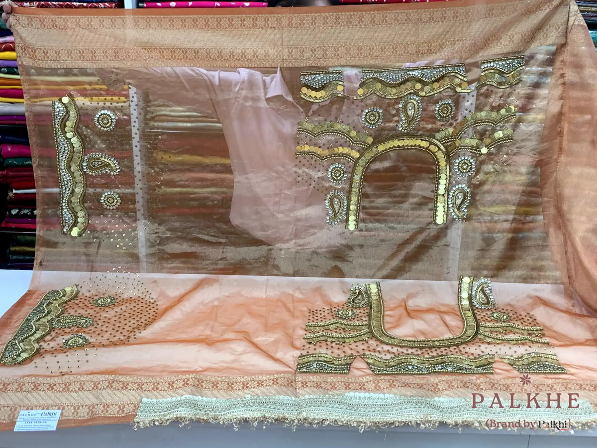 Copper Kiran Border Tissue x Hand Embroidery (CS14)