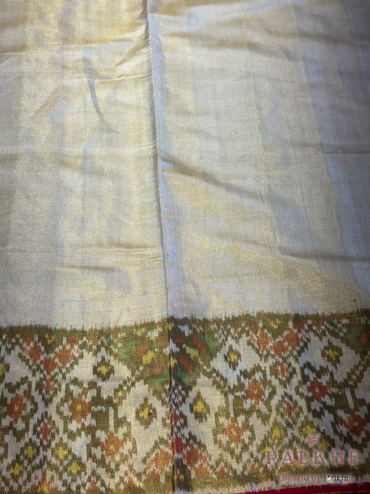 Off-White Patola Geometric in Pure Tissue Silk (CO92)