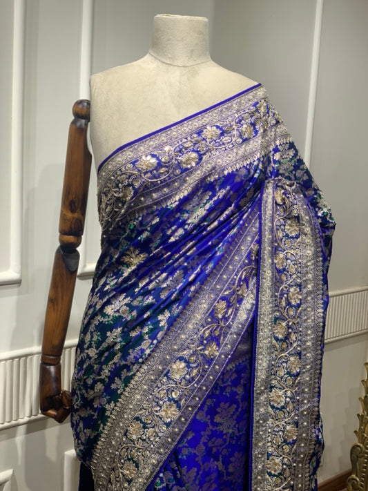 ROYAL BLUE BANARASI WITH ZARDOZI EMBROIDERY (BN57)