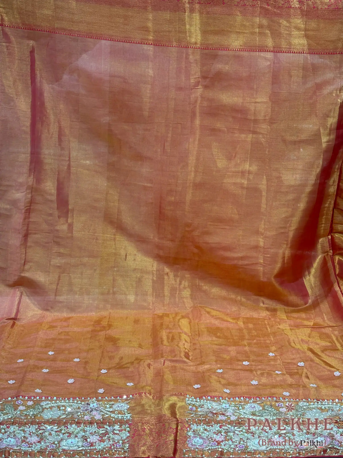 Peach Kanjivaram Brocade in Pure Kanjivaram Silk (CP38)