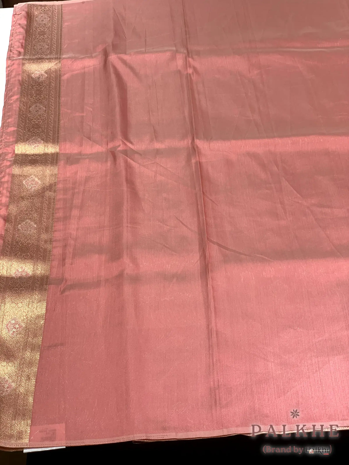 Rose-Gold Kanjivaram Animal and Floral in Semi Tissue Silk (CL41)