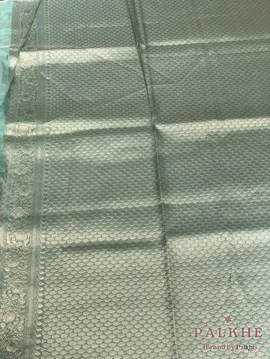 Mint Green Kanjivaram Floral in Semi Tissue Brocade (CK69)