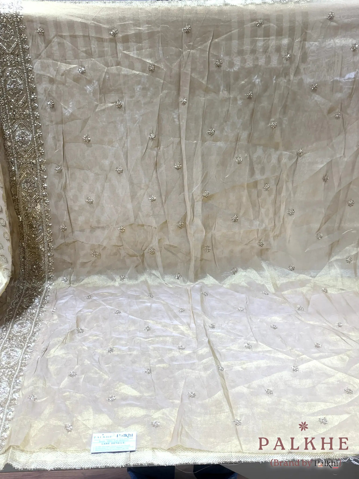 Beige Buttis Tissue x Hand Embroidery (CT93)