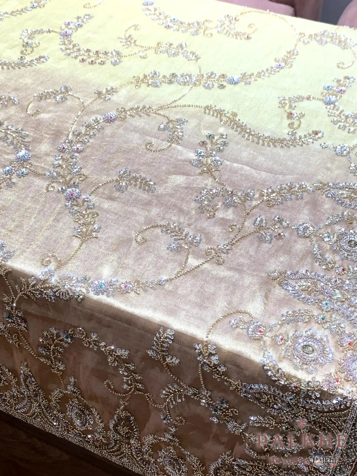 Gold Floral Tissue x Hand Embroidery (CU26)