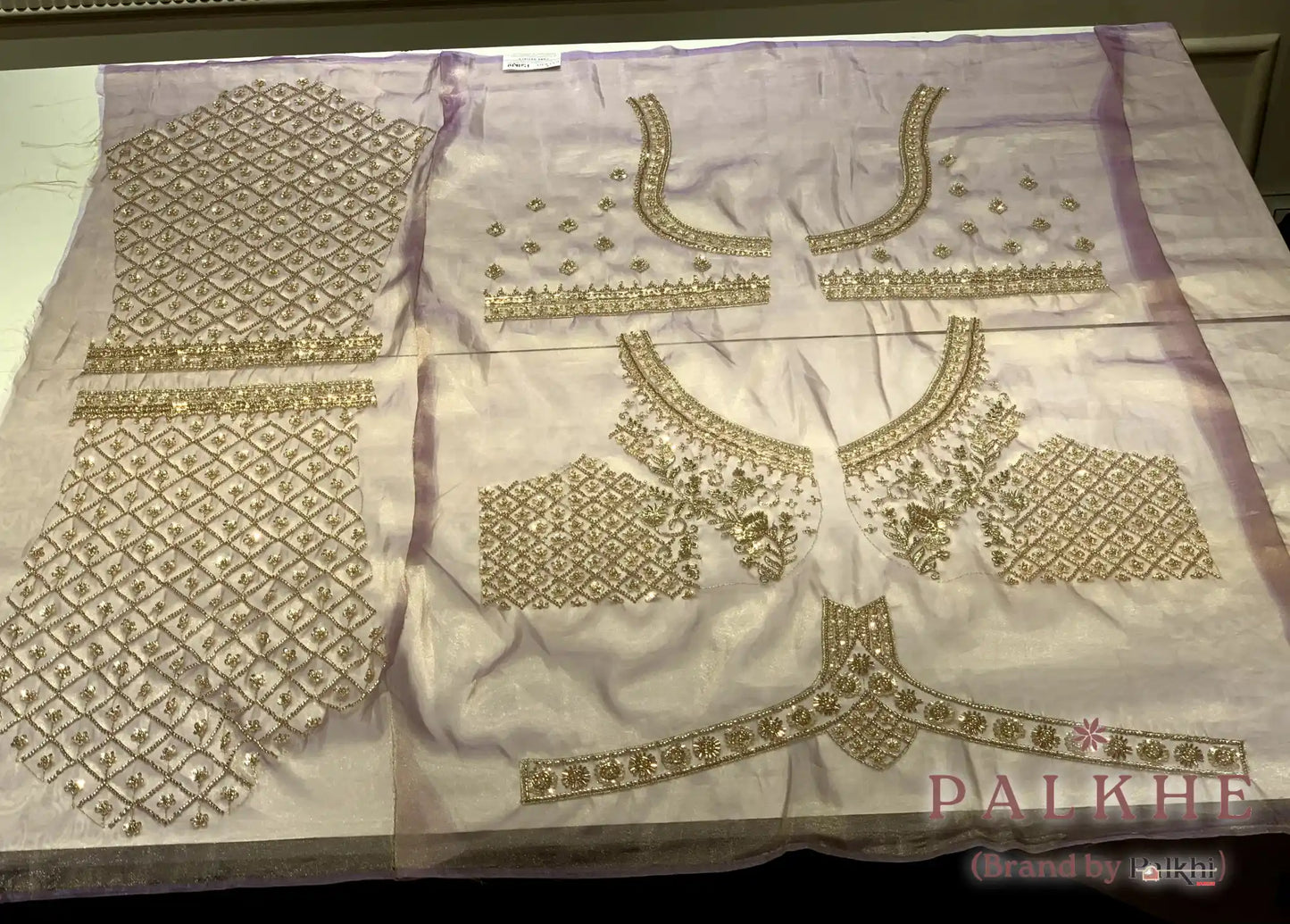 Lavender Buttis Tissue Silk x Hand Embroidery