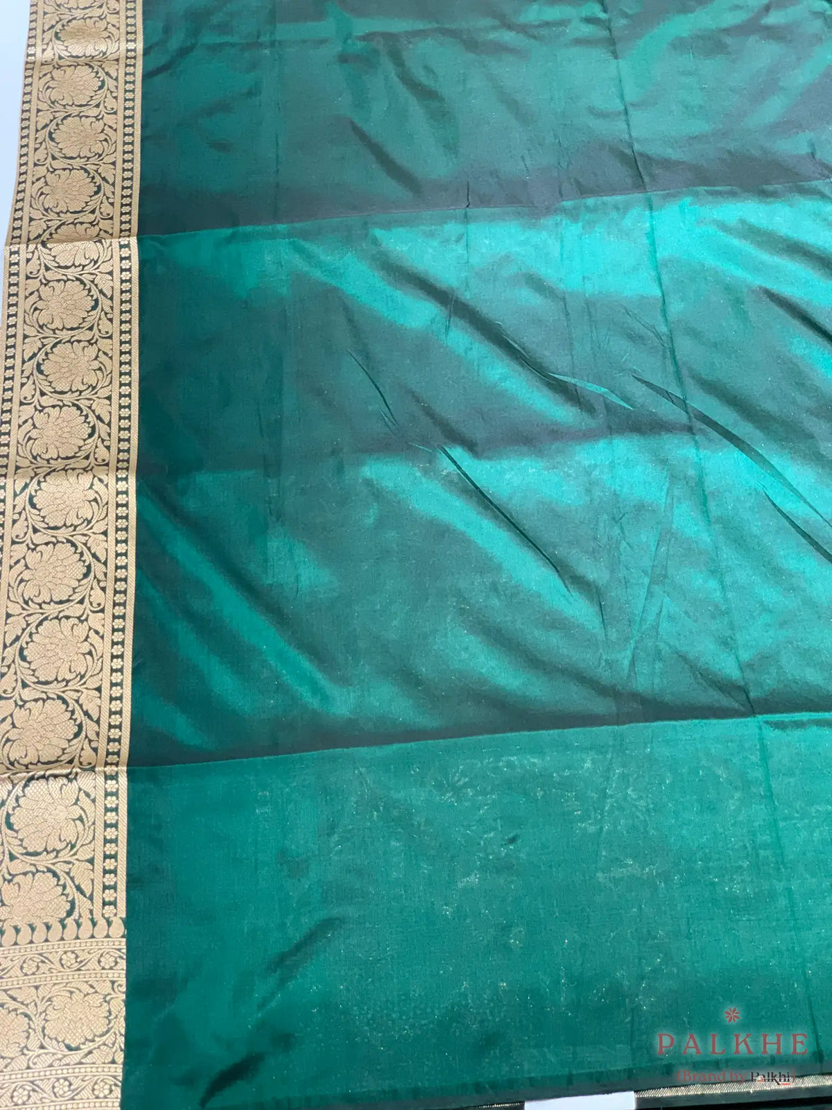 Bottle Green Banarasi Buttas in Pure Silk (CQ36)