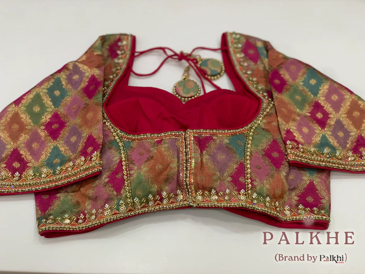 Peach Fancy in Semi Ho Silk With Ready Blouse (CS00)