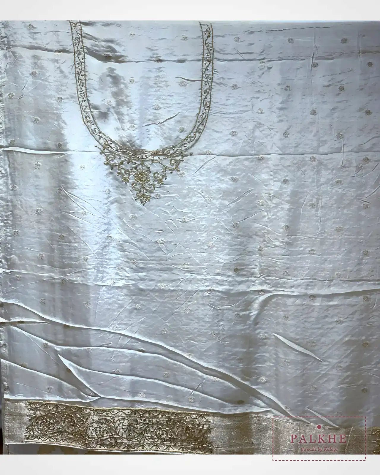 Ivory Silk Banarasi x Hand Embroidery