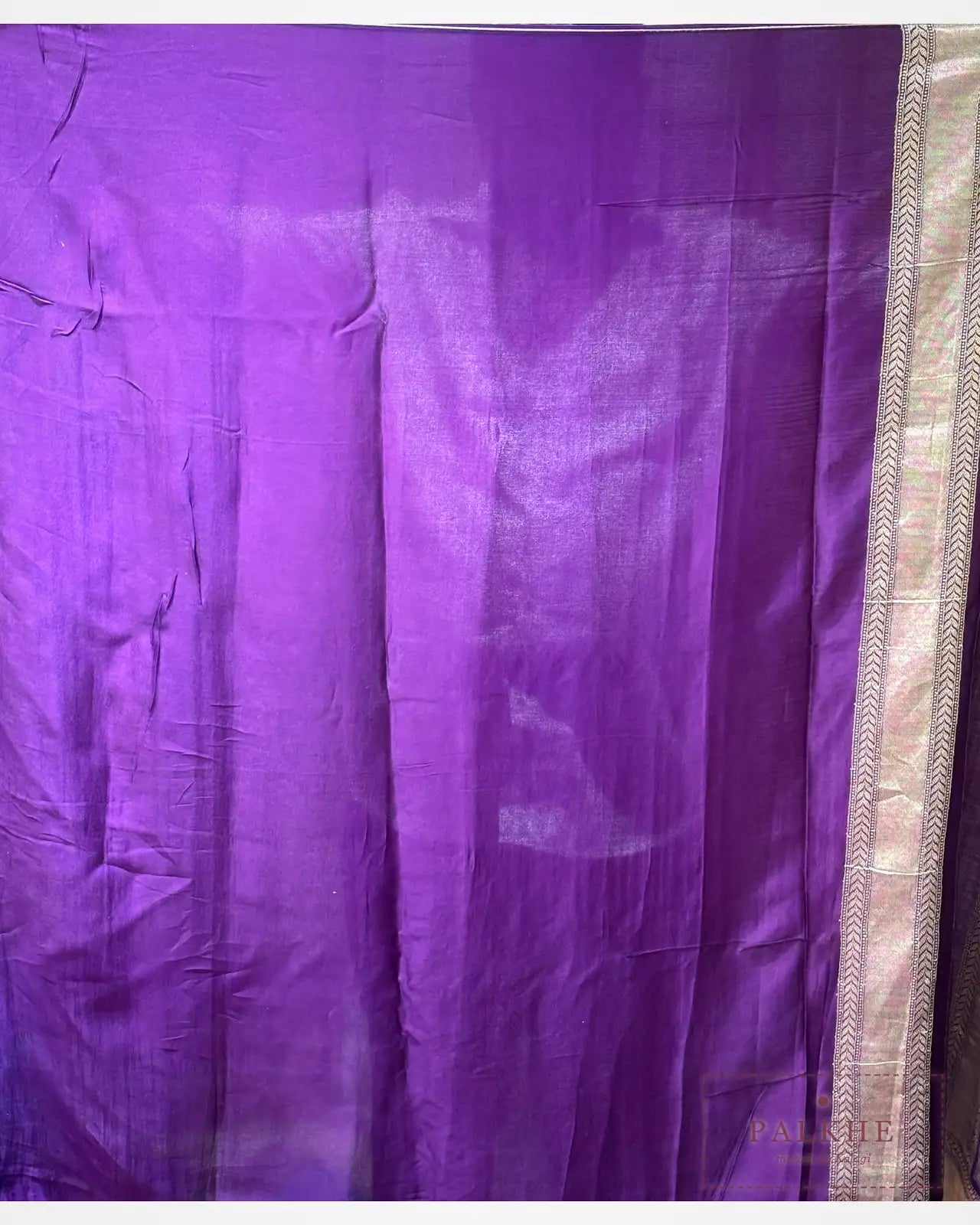 Purple Banarasi Bird Motifs in Pure Silk