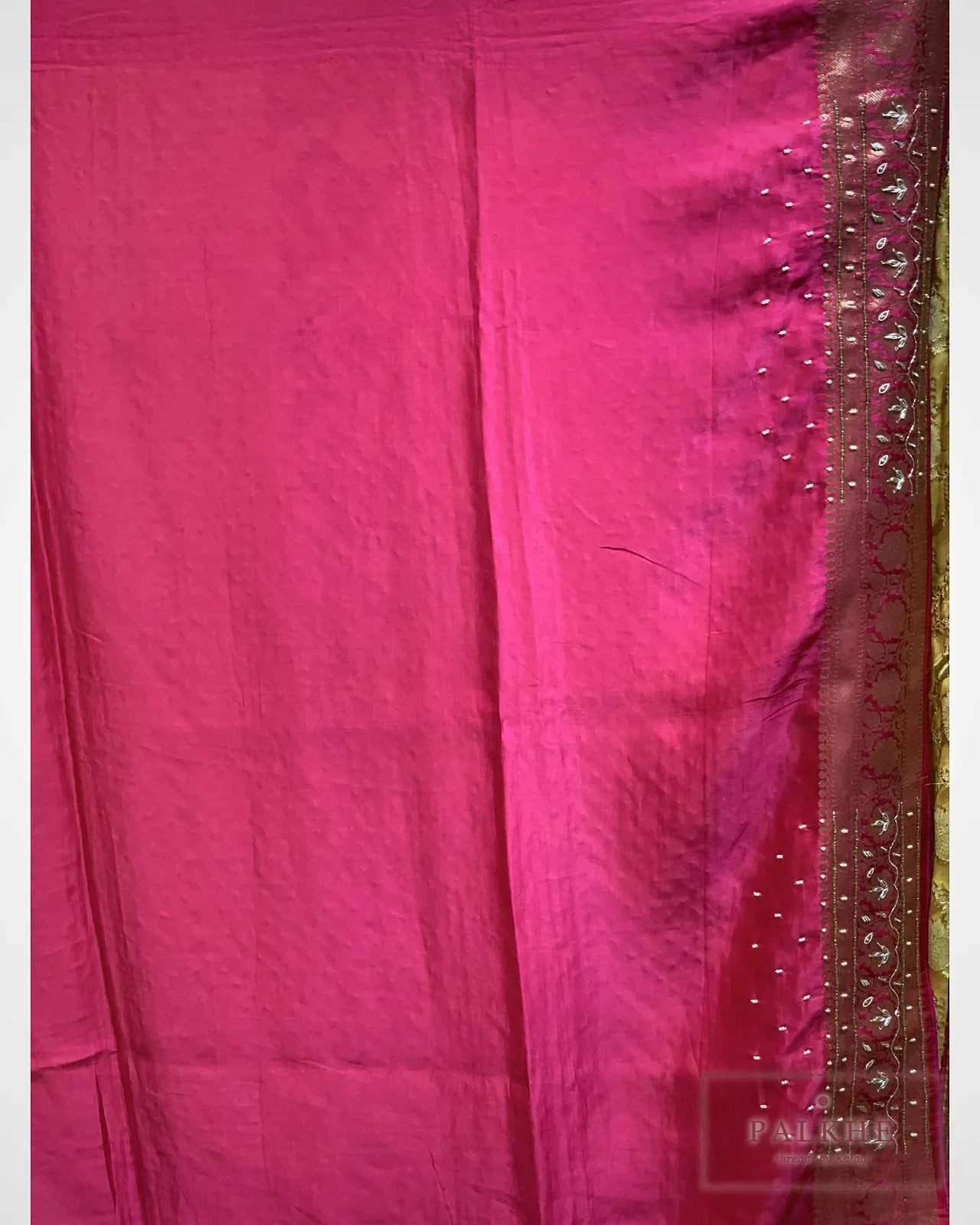 Mustard Yellow Floral Jaal Silk Banarasi x Hand Embroidery
