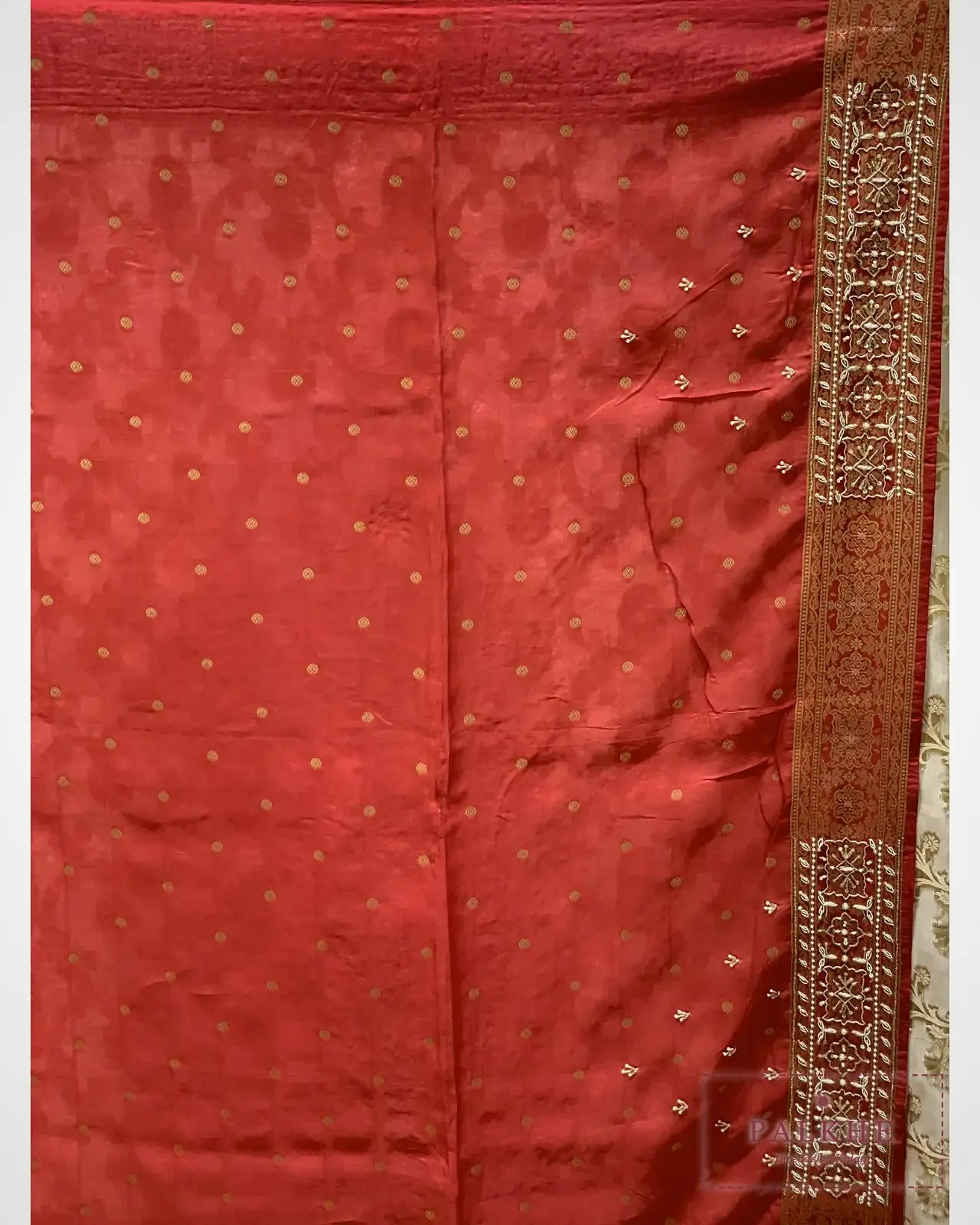 Ivory Floral Jaal Woven Silk Banarasi x Hand Embroidery