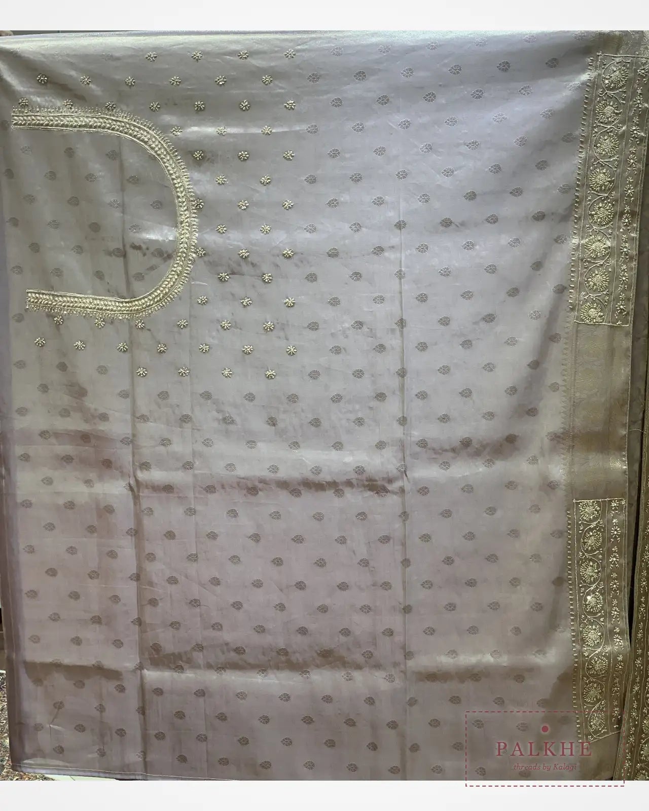 Lilac Pure Silk Banarasi x Hand Embroidery