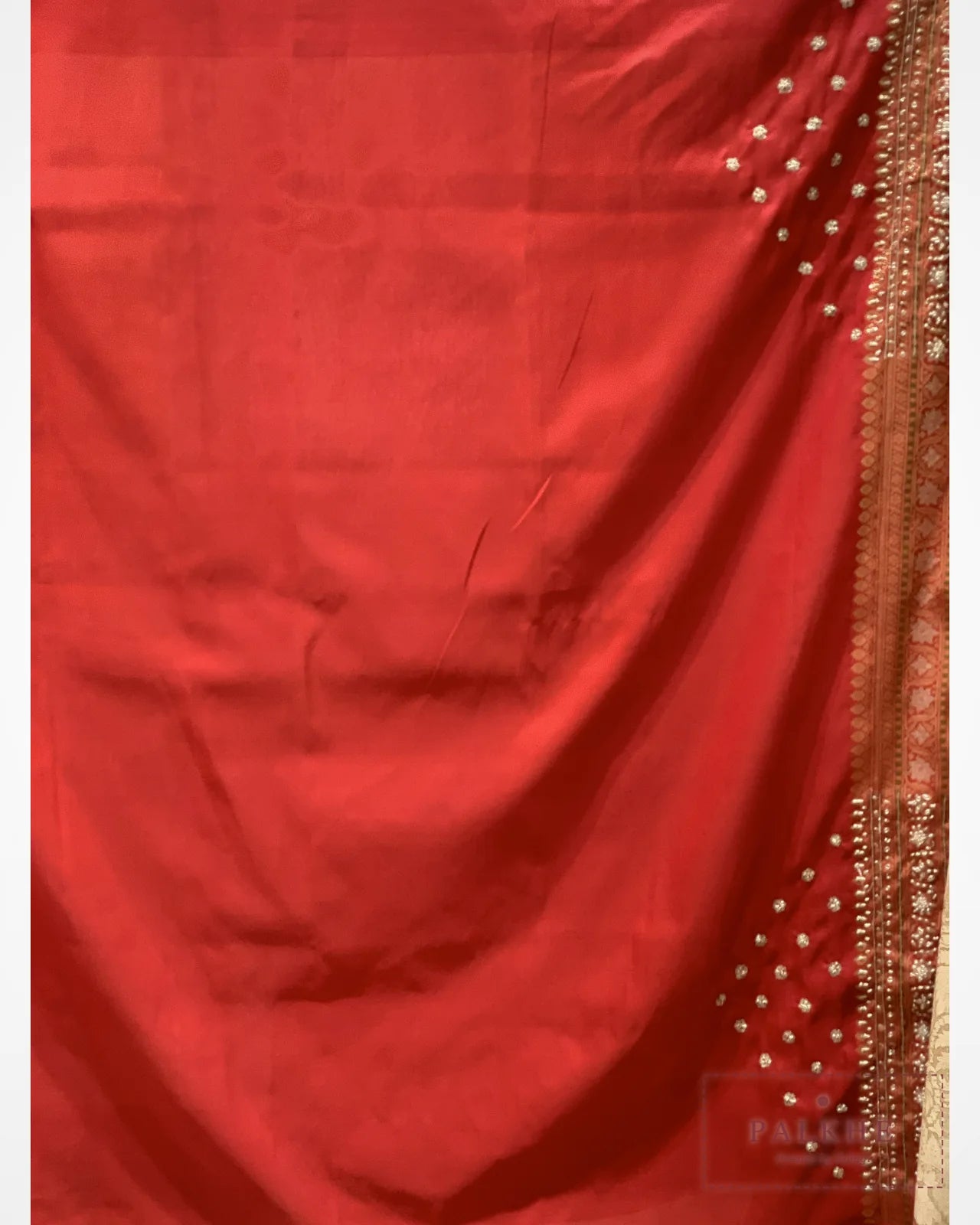 Off White Floral Semi Silk Brocade Kanjivaram x Hand Embroidery