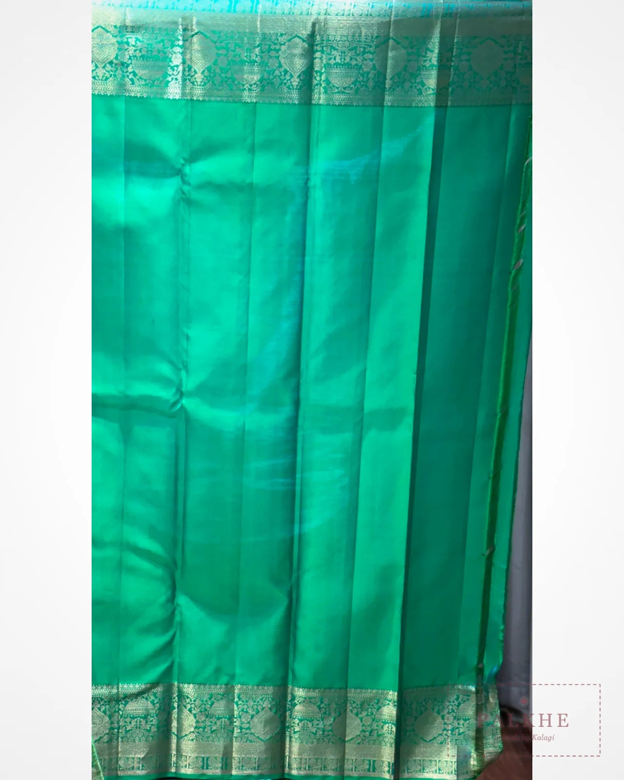 Turquoise Green Kanjivaram Brocade in Silk