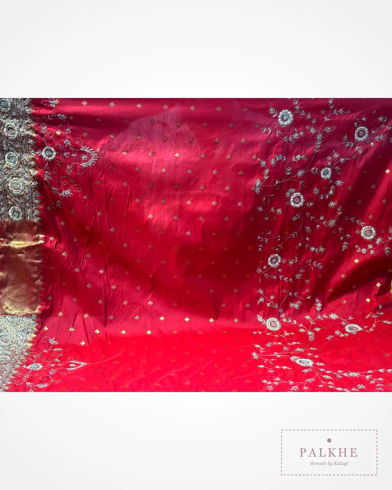 Multicolor Pure Katan Silk Banarasi x Hand Embroidery