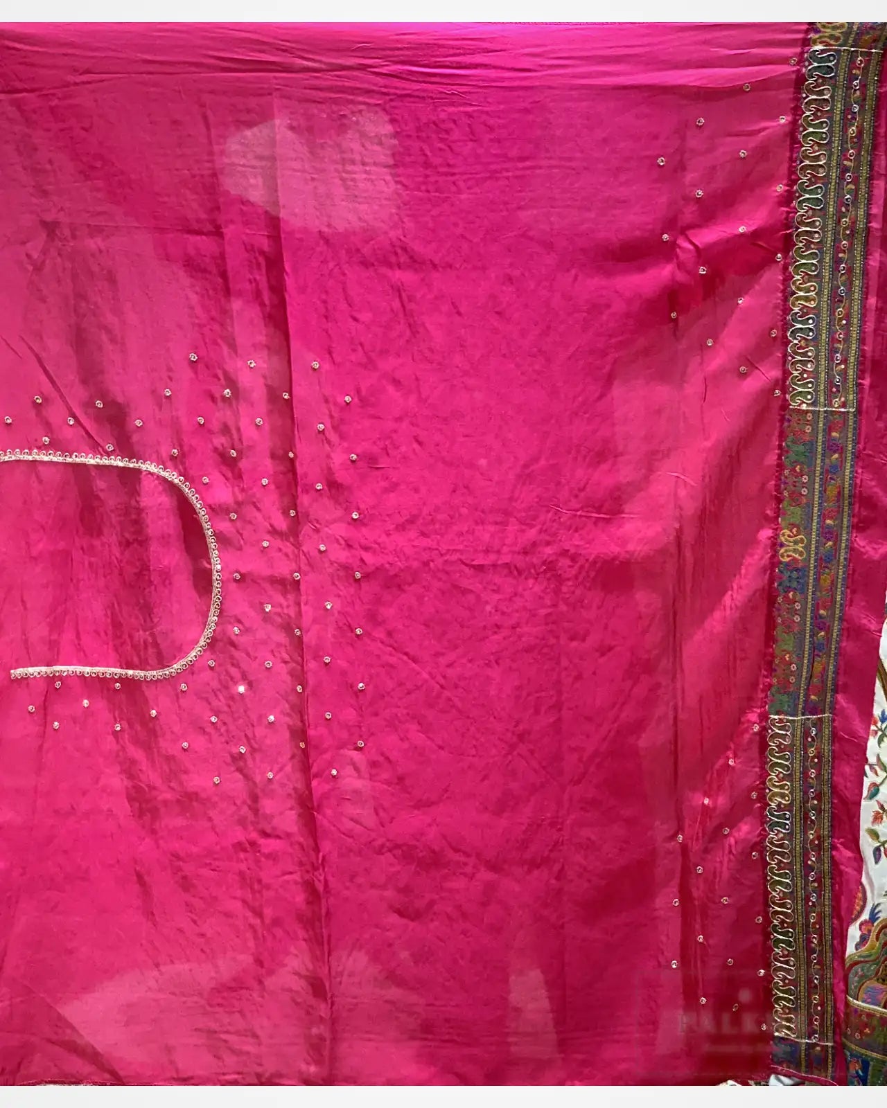 Cream Traditional Motifs Pashmina x Hand Embroidery