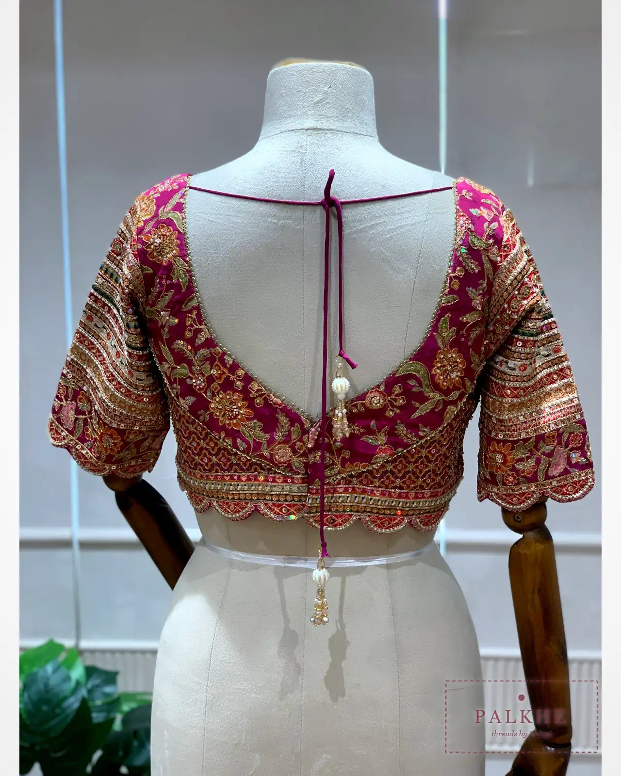 Gold Tissue Silk Pashmina x Hand Embroidery