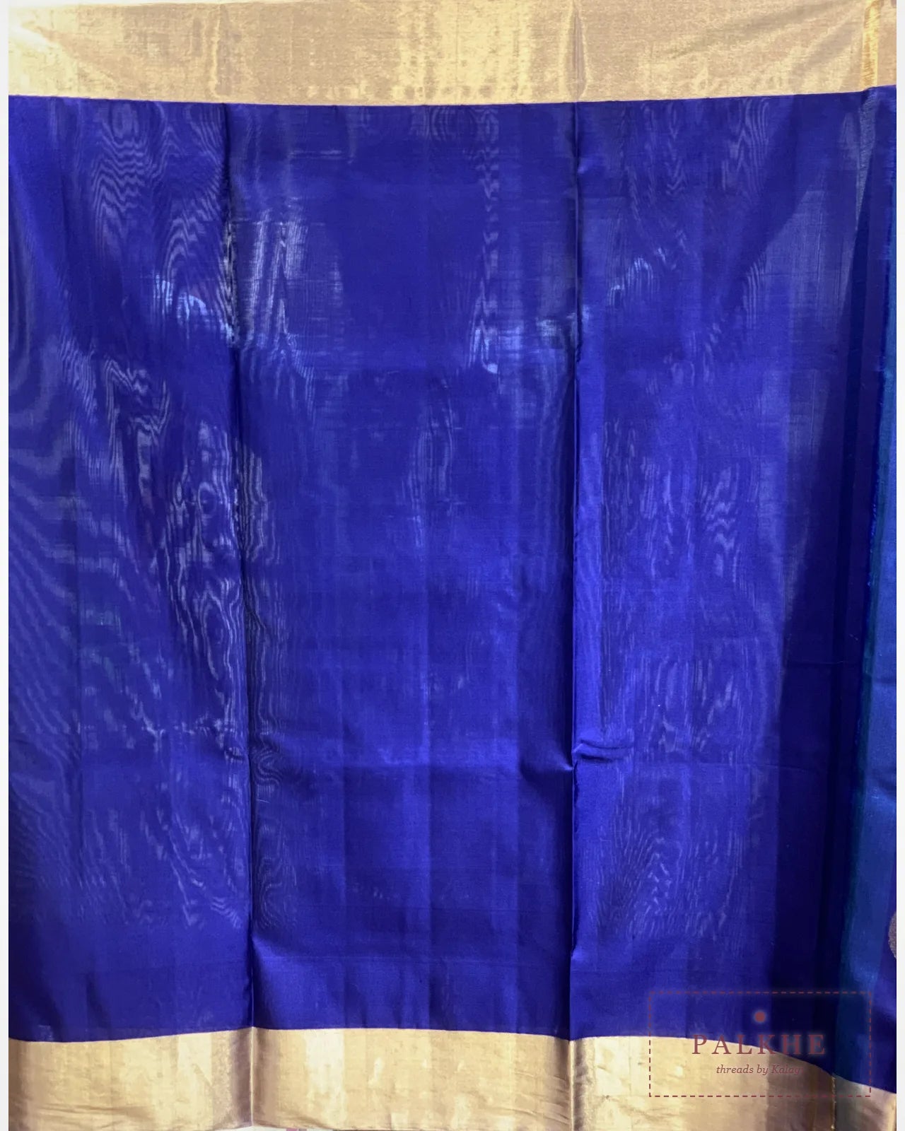 Royal Blue Pure Silk Geometric