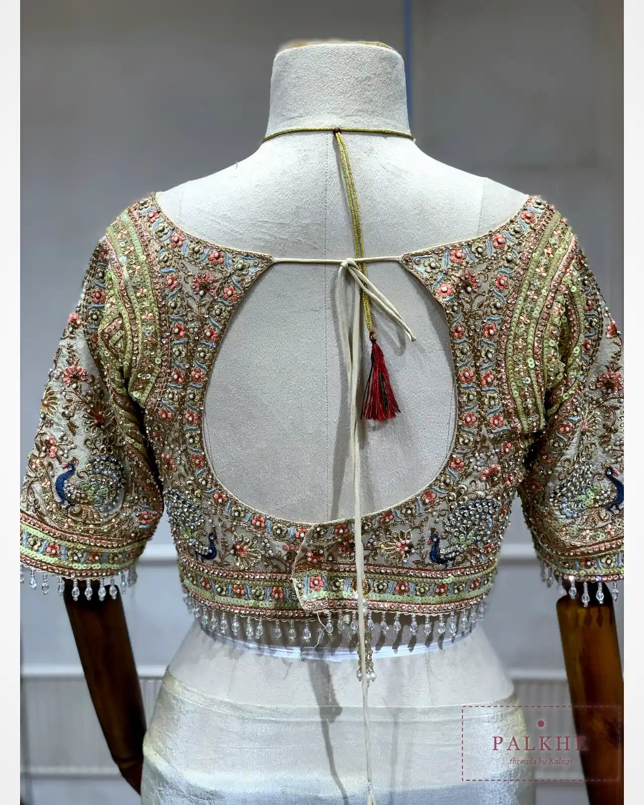 Ivory Pure Silk Tissue x Hand Embroidery