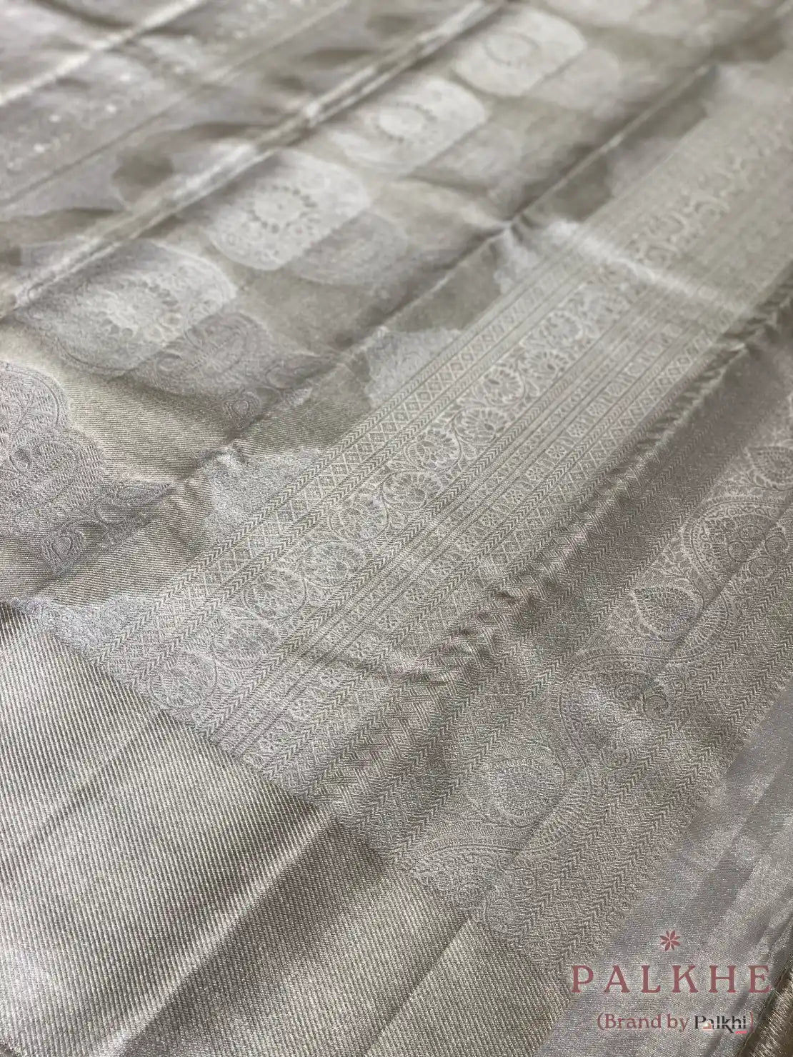 Silver Kanjivaram in Pure Silk