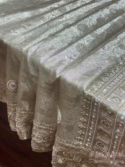 Beige Jaal Kanjivaram x Hand Embroidery (CO47)