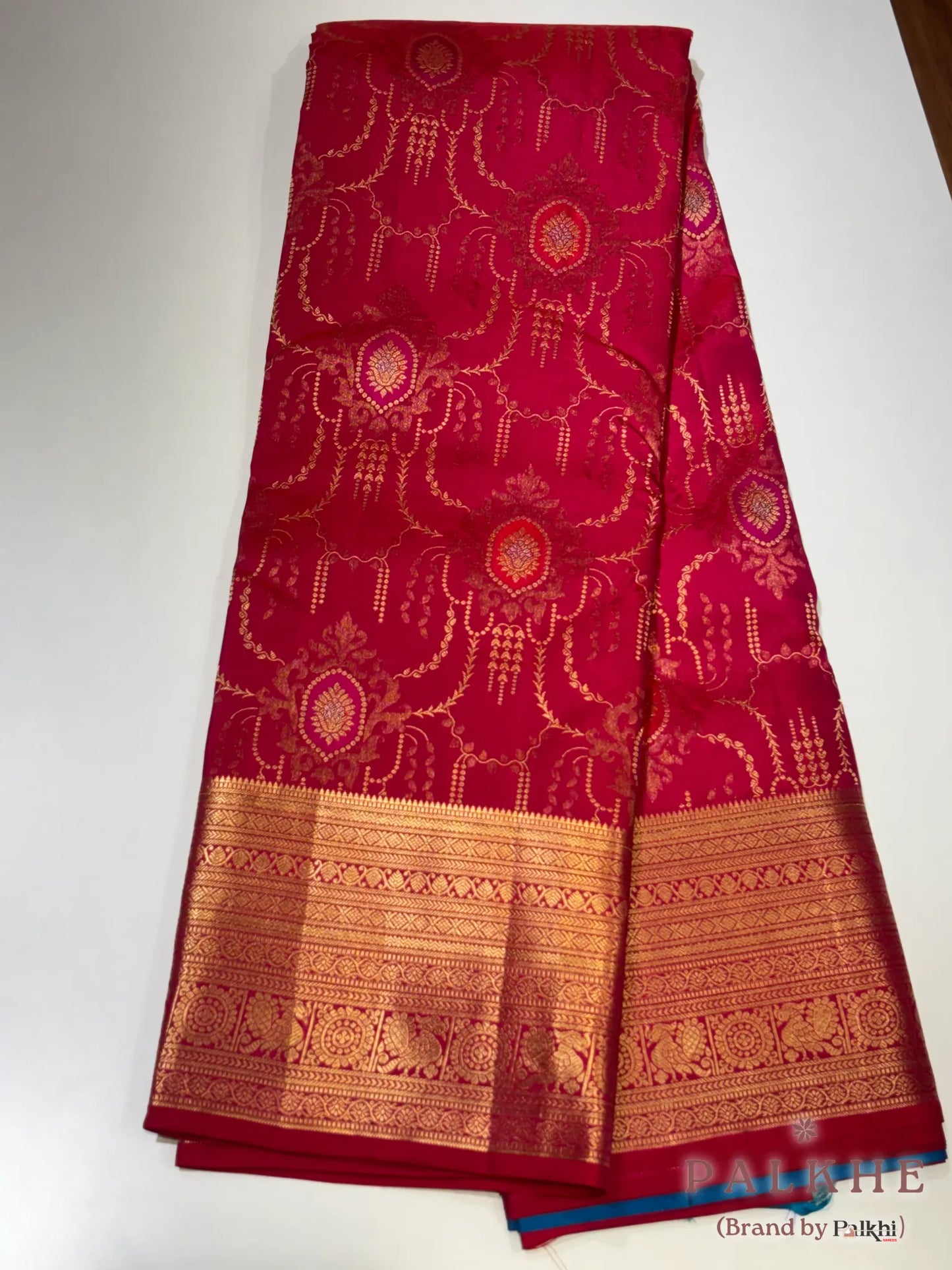 Pink Kanjivaram Geometric Motifs in Pure Silk